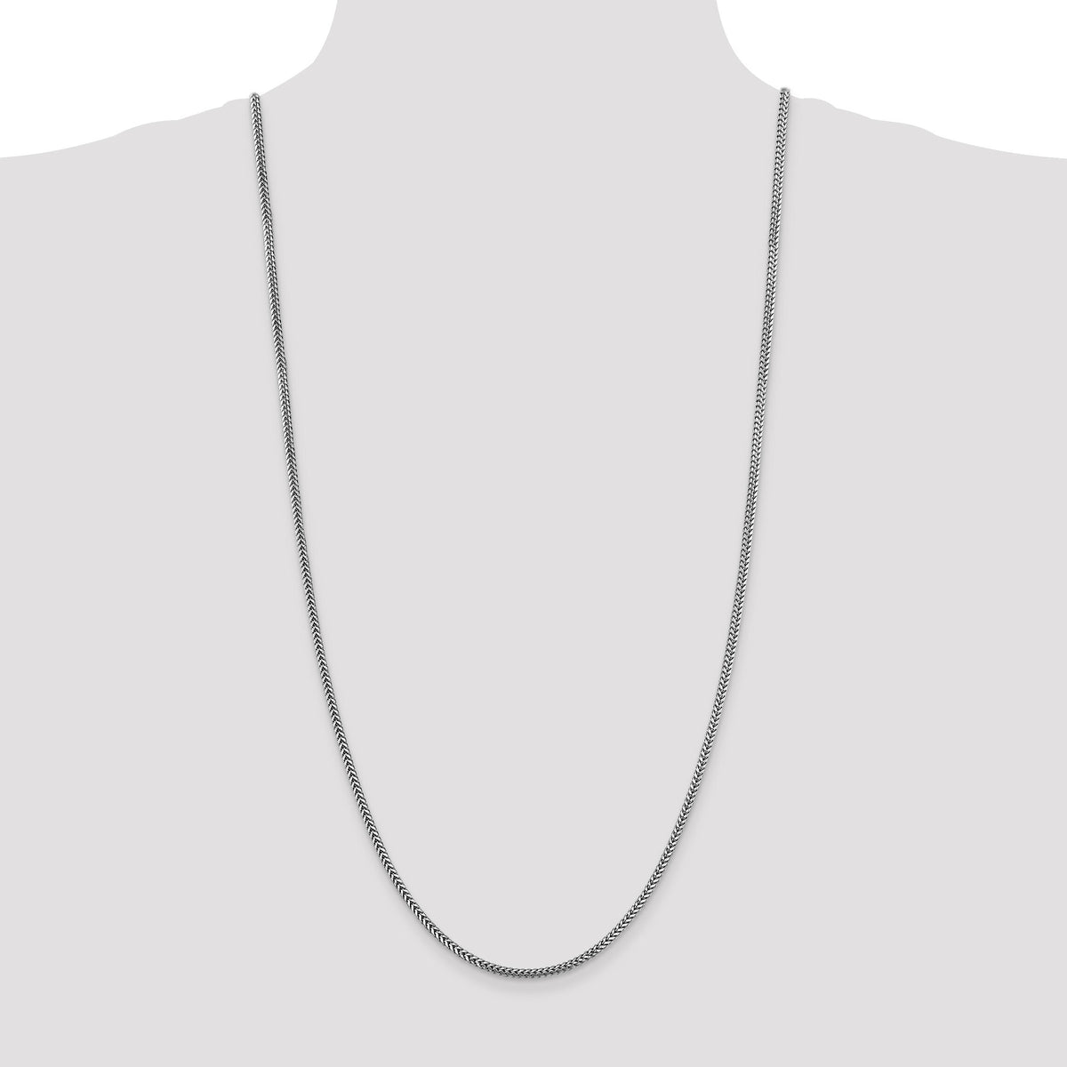 14k White Gold 2.3mm Franco Chain-WFRA070-30