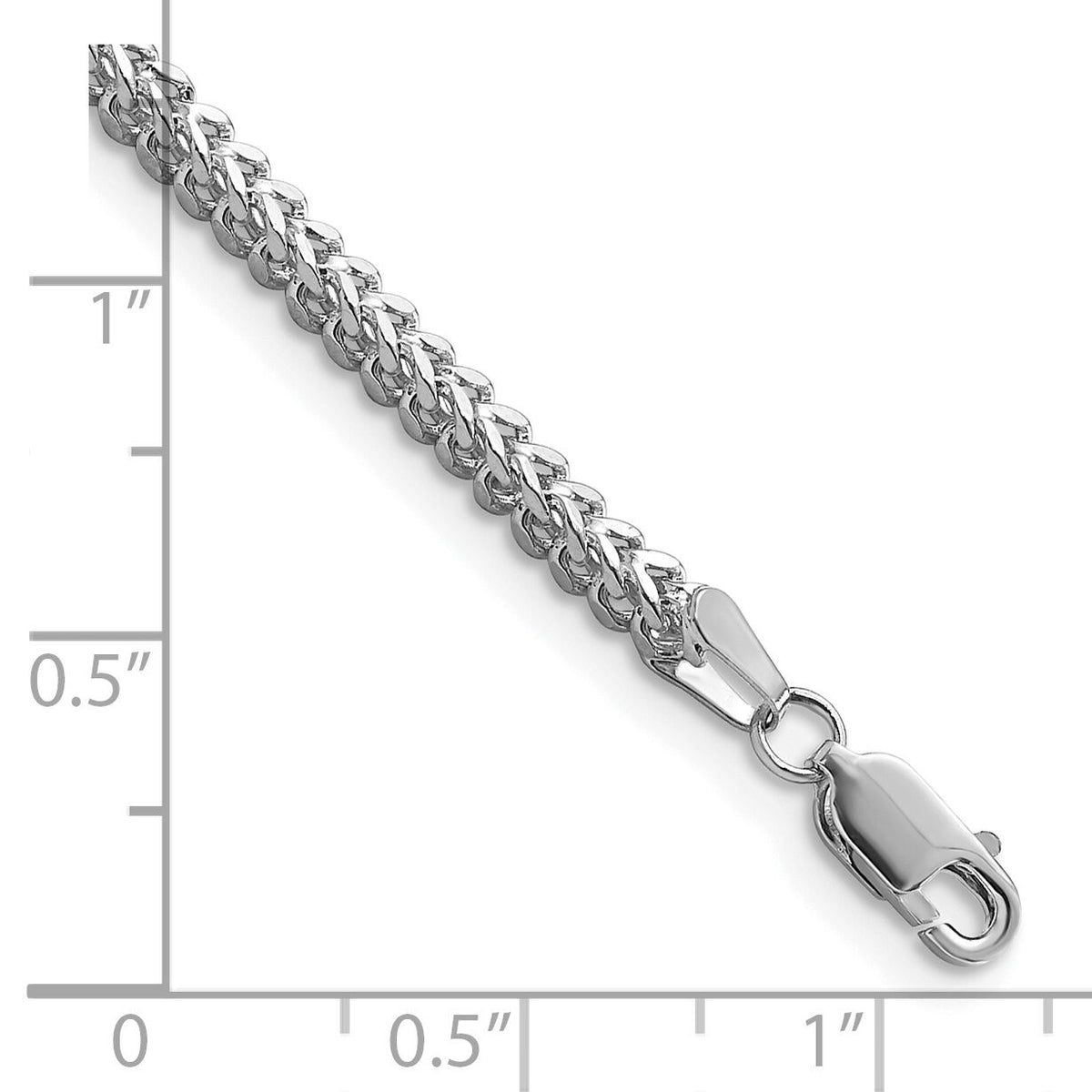 14k White Gold 2.3mm Franco Chain-WFRA070-8