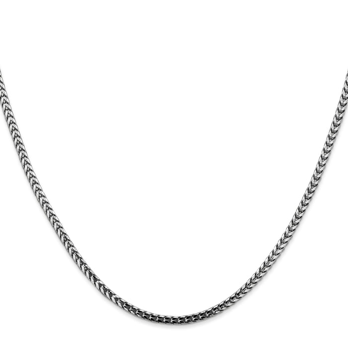 14k White Gold 2.5mm Franco Chain-WFRA080-16