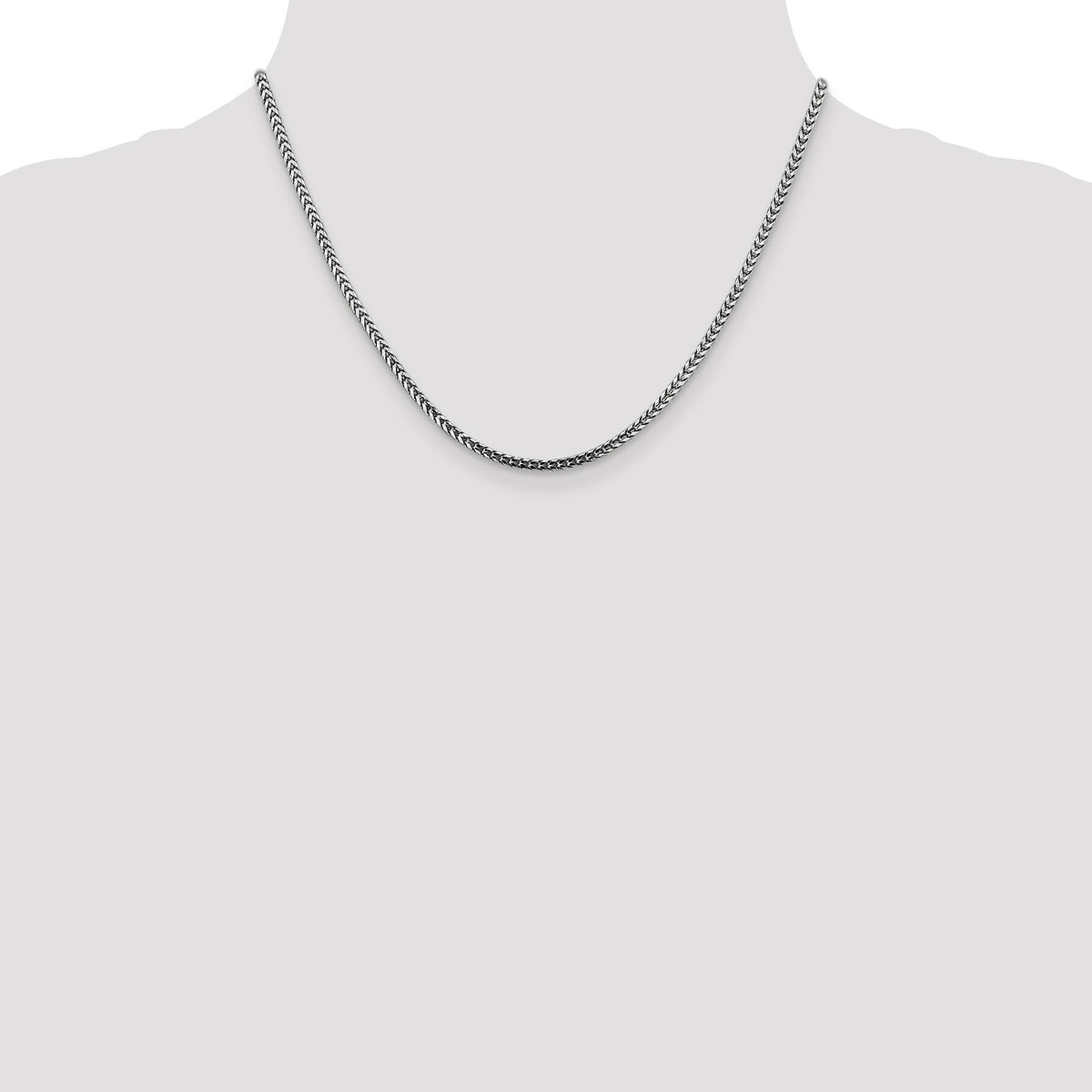 14k White Gold 2.5mm Franco Chain-WFRA080-18