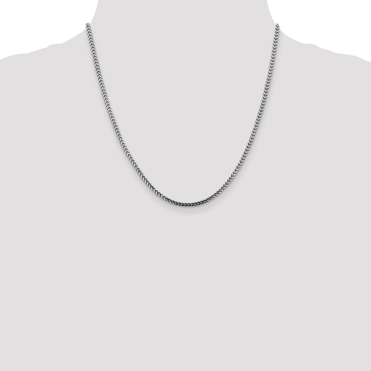 14k White Gold 2.5mm Franco Chain-WFRA080-20