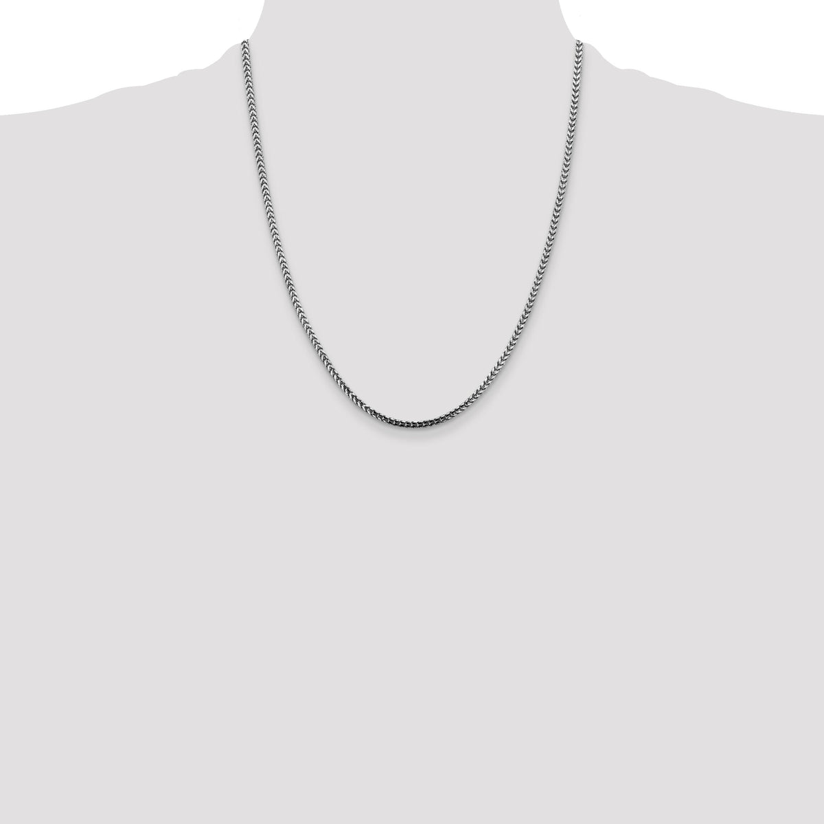 14k White Gold 2.5mm Franco Chain-WFRA080-22