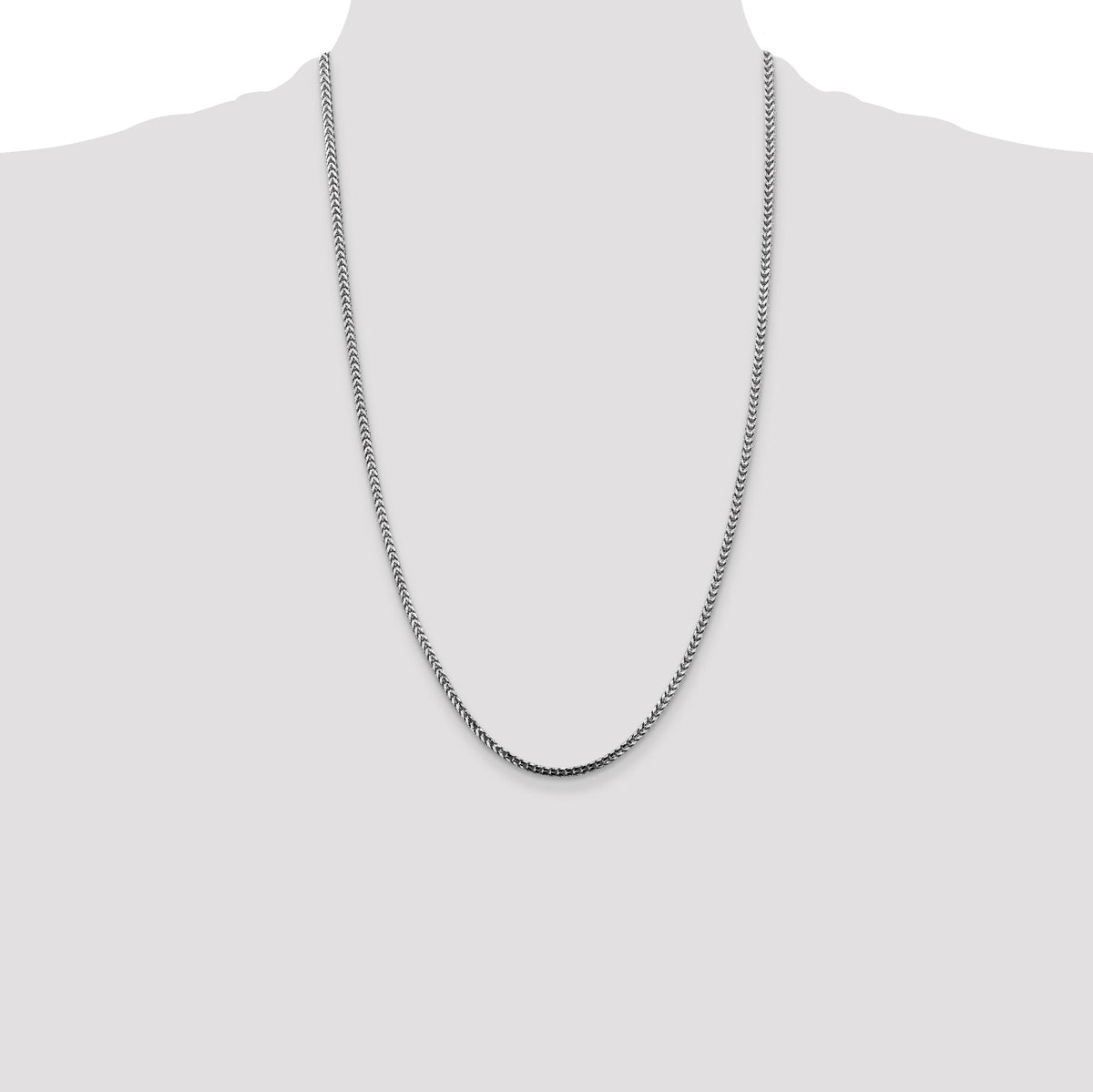 14k White Gold 2.5mm Franco Chain-WFRA080-26