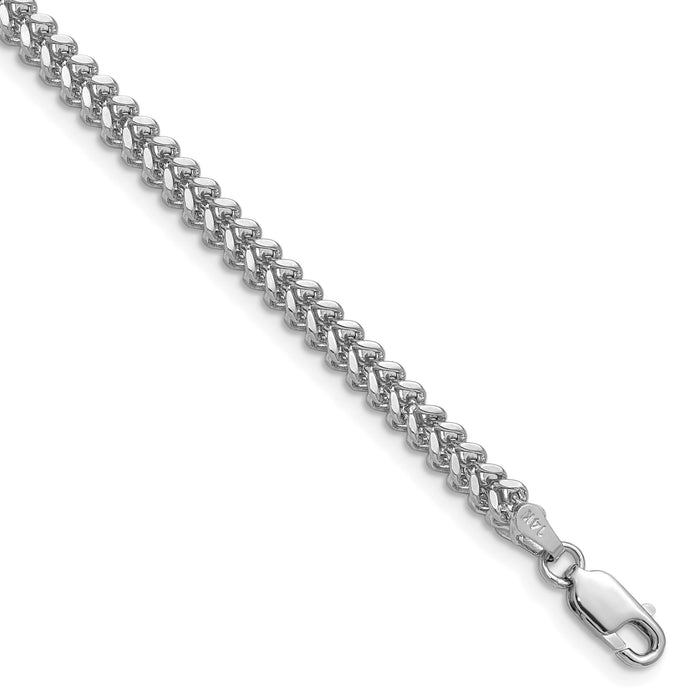 14k White Gold 2.5mm Franco Chain-WFRA080-26