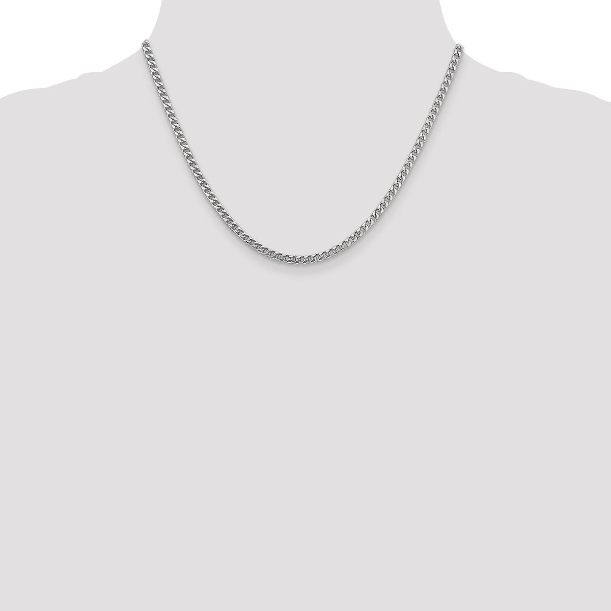 14k White Gold 3mm Franco Chain-WFRA100-18