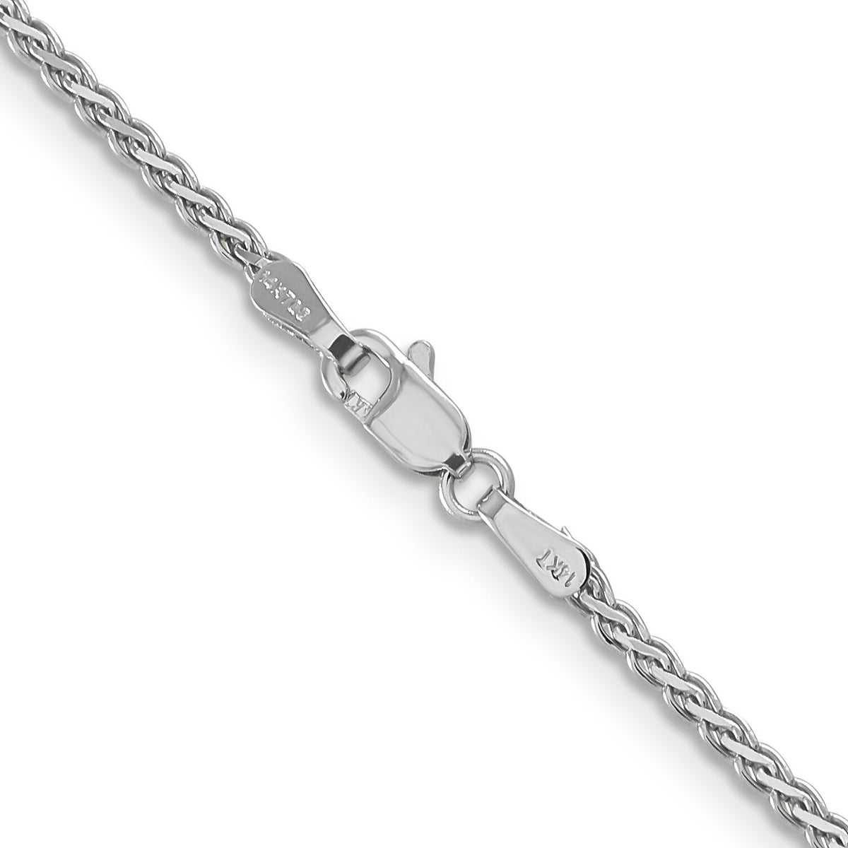 14k White Gold 1.9mm Flat Wheat Chain-WFW050-24