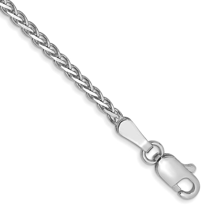 14k White Gold 1.9mm Flat Wheat Chain-WFW050-7