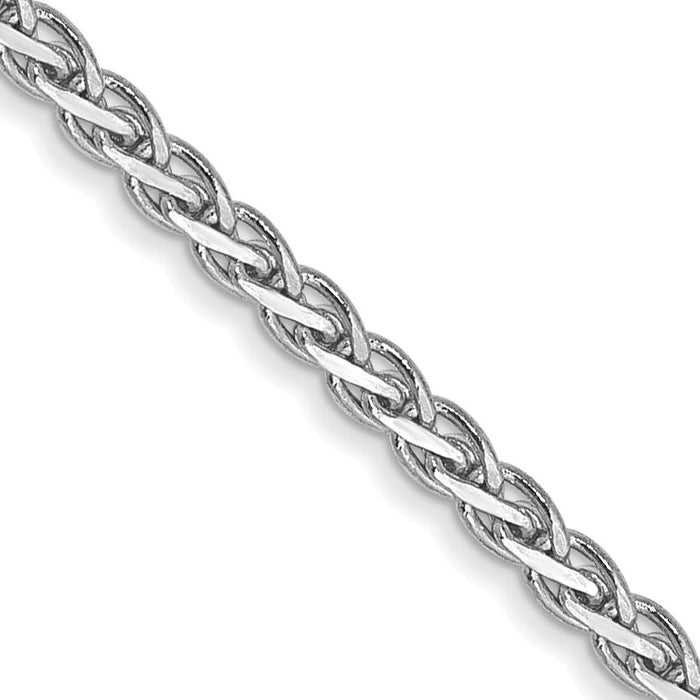 14k White Gold 1.9mm Flat Wheat Chain-WFW050-24