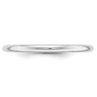 14KW 2mm Half-Round Wedding Band-WHR020