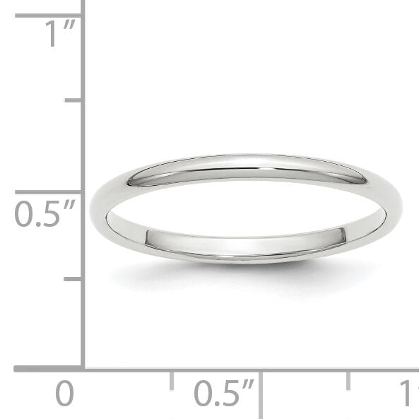 14KW 2mm Half-Round Wedding Band-WHR020