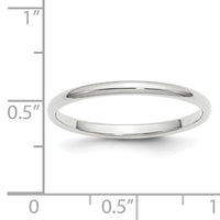 14KW 2mm Half-Round Wedding Band-WHR020