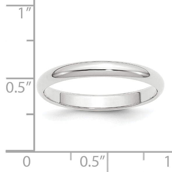 14KW 3mm Half-Round Wedding Band-WHR030
