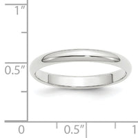 14KW 3mm Half-Round Wedding Band-WHR030