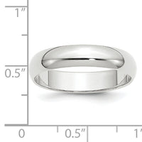 14KW 5mm Half-Round Wedding Band-WHR050