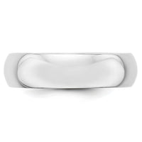14KW 6mm Half-Round Wedding Band-WHR060