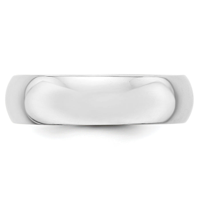 14KW 6mm Half-Round Wedding Band-WHR060