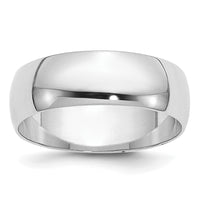 14KW 6mm Half-Round Wedding Band-WHR060