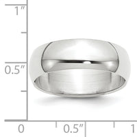 14KW 7mm Half-Round Wedding Band-WHR070