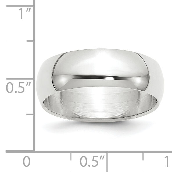 14KW 7mm Half-Round Wedding Band-WHR070