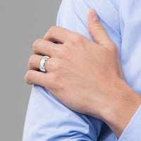 14KW 8mm Half-Round Wedding Band-WHR080