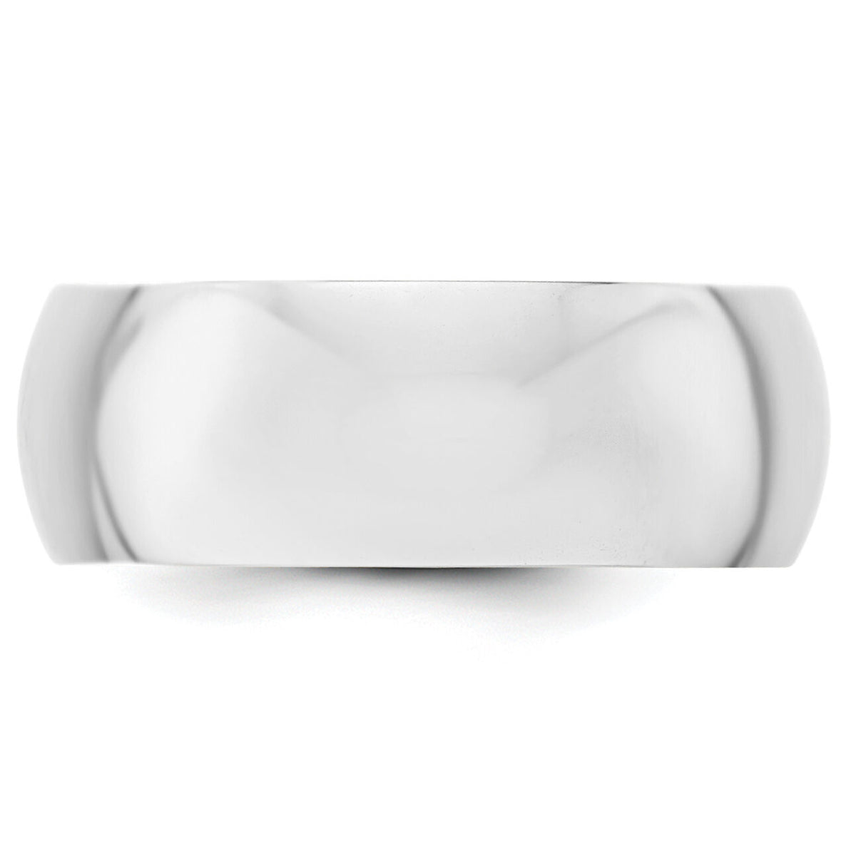 14KW 8mm Half-Round Wedding Band-WHR080