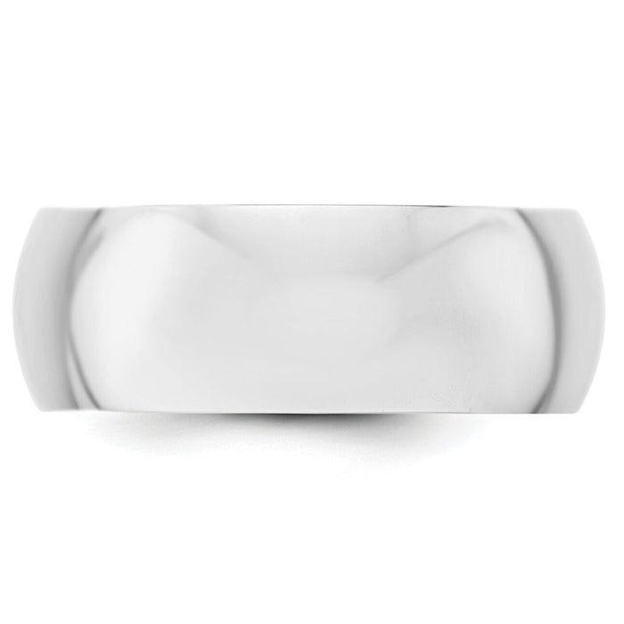 14KW 8mm Half-Round Wedding Band-WHR080
