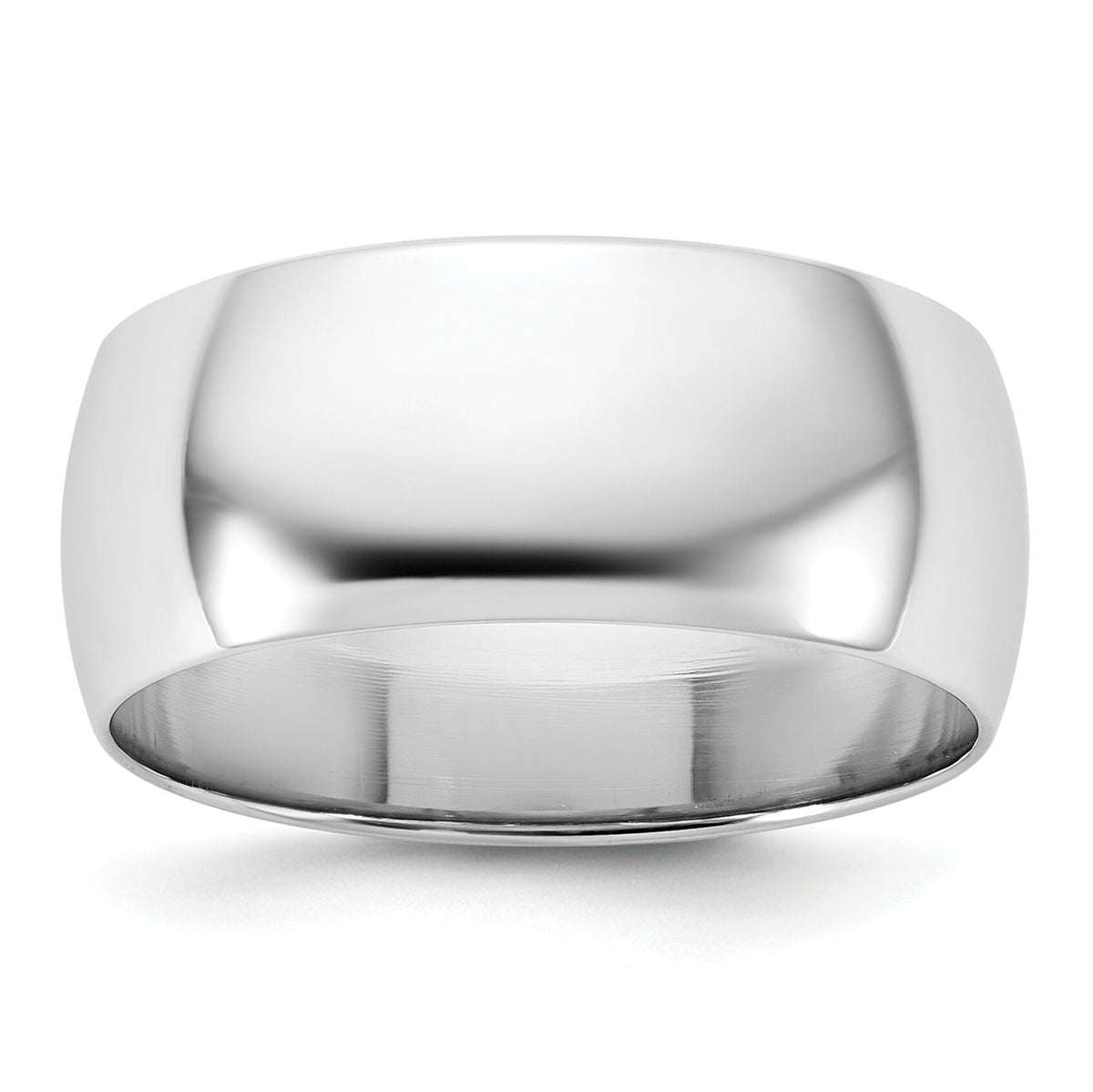 14KW 8mm Half-Round Wedding Band-WHR080
