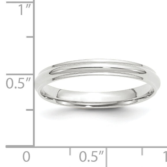 14KW 3mm Half Round with Edge Band-WHRE030