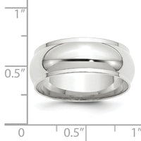 14KW 8mm Half Round with Edge Band-WHRE080