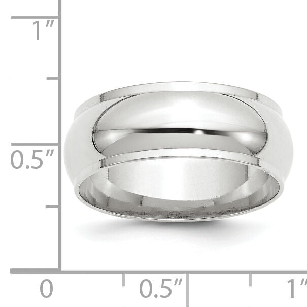 14KW 8mm Half Round with Edge Band-WHRE080