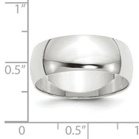 14KW 8mm LTW Half Round Band-WHRL080
