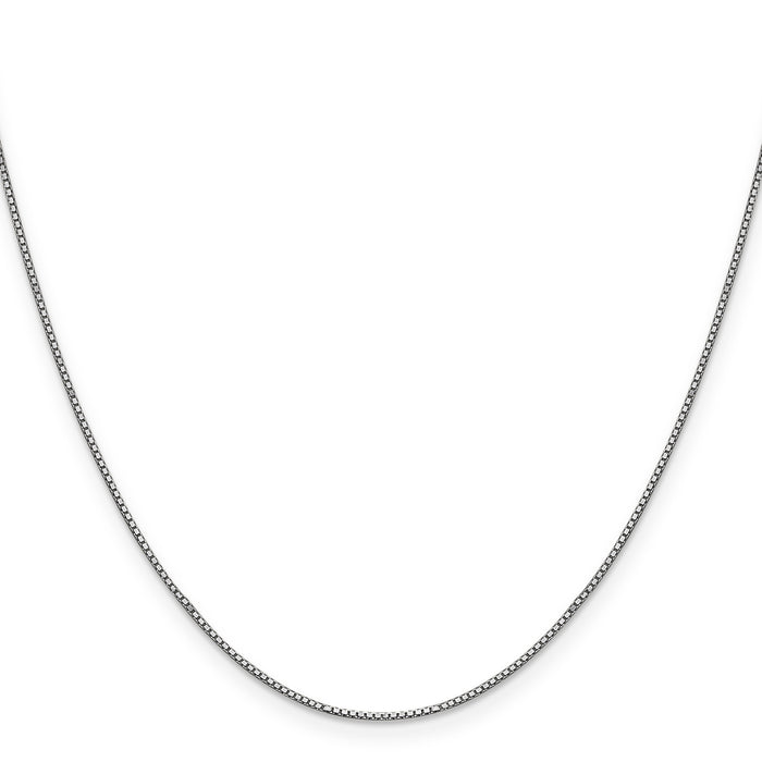 14k White Gold .9mm Box with Lobster Clasp Chain-WLB-20
