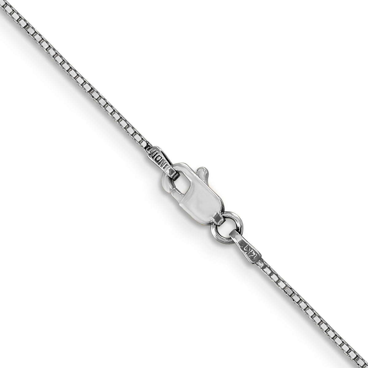 14k White Gold .9mm Box with Lobster Clasp Chain-WLB-20