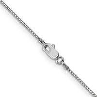 14k White Gold .9mm Box with Lobster Clasp Chain-WLB-28
