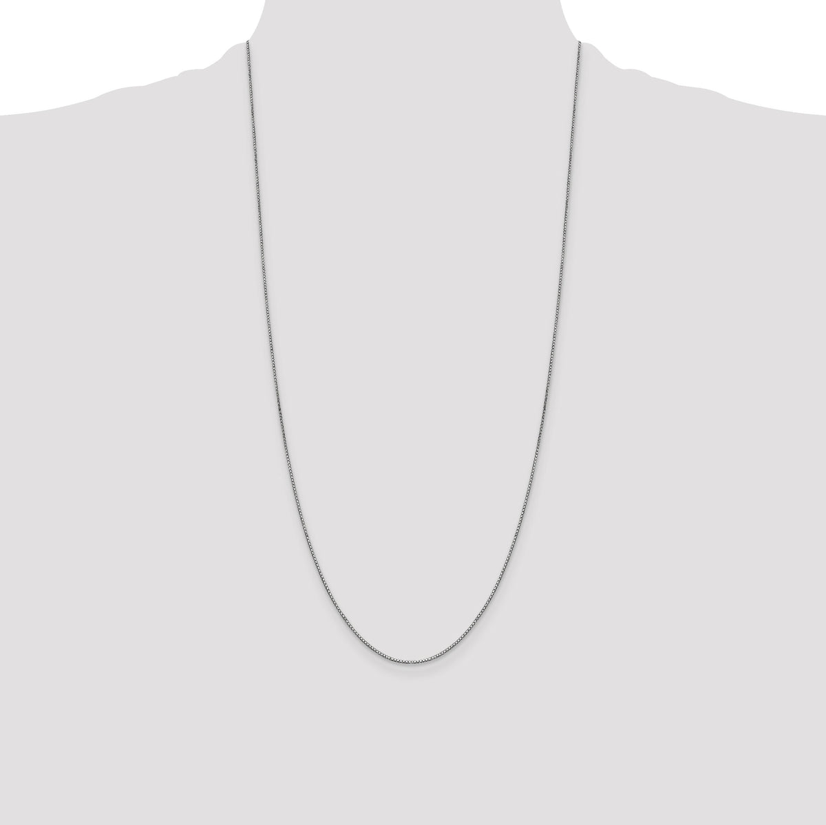14k White Gold .9mm Box with Lobster Clasp Chain-WLB-28