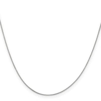 14k White Gold .5mm Box with Spring Ring Clasp Chain-WLB040-16