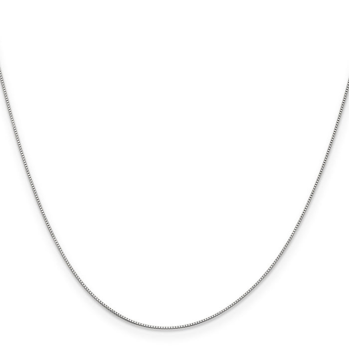 14k White Gold .5mm Box with Spring Ring Clasp Chain-WLB040-24
