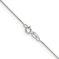 14k White Gold .5mm Box with Spring Ring Clasp Chain-WLB040-16