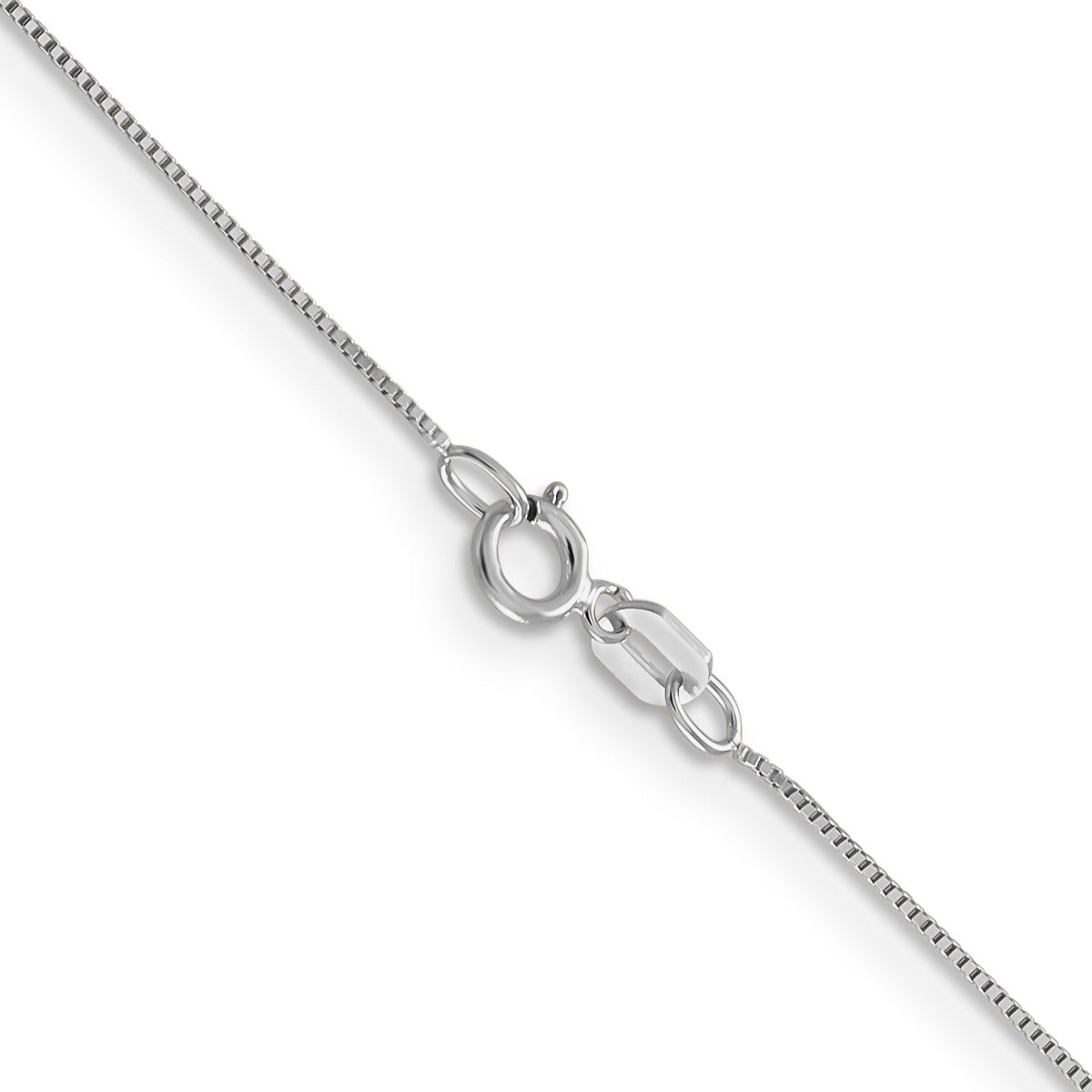 14k White Gold .5mm Box with Spring Ring Clasp Chain-WLB040-30
