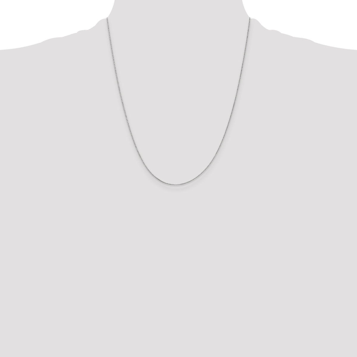14k White Gold .5mm Box with Spring Ring Clasp Chain-WLB040-22