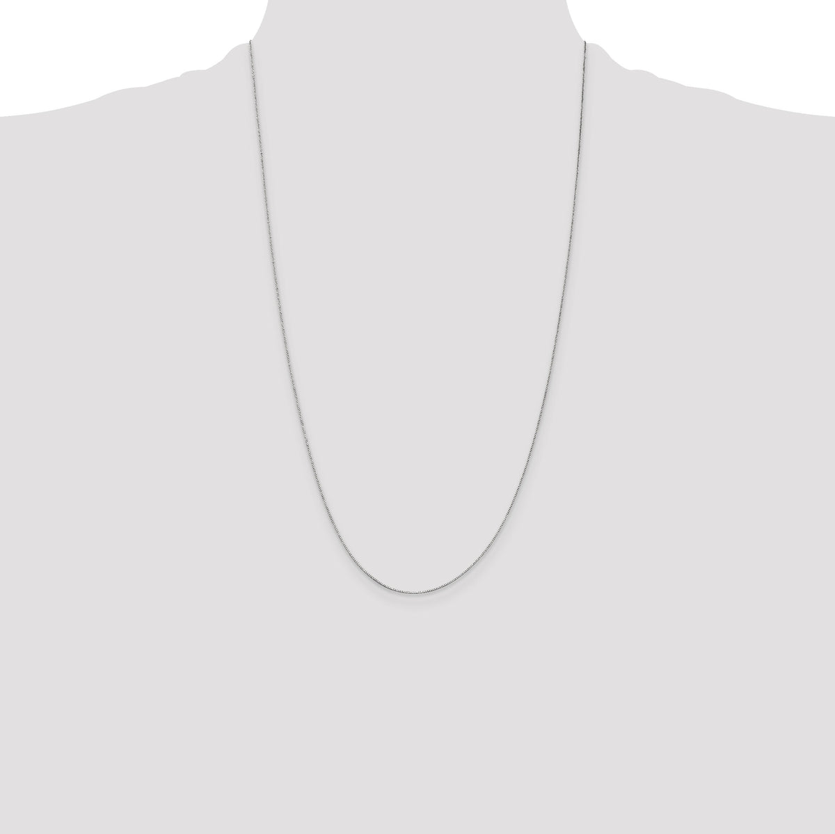 14k White Gold .5mm Box with Spring Ring Clasp Chain-WLB040-26