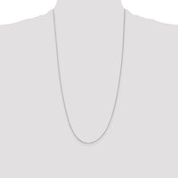 14k White Gold .5mm Box with Spring Ring Clasp Chain-WLB040-28