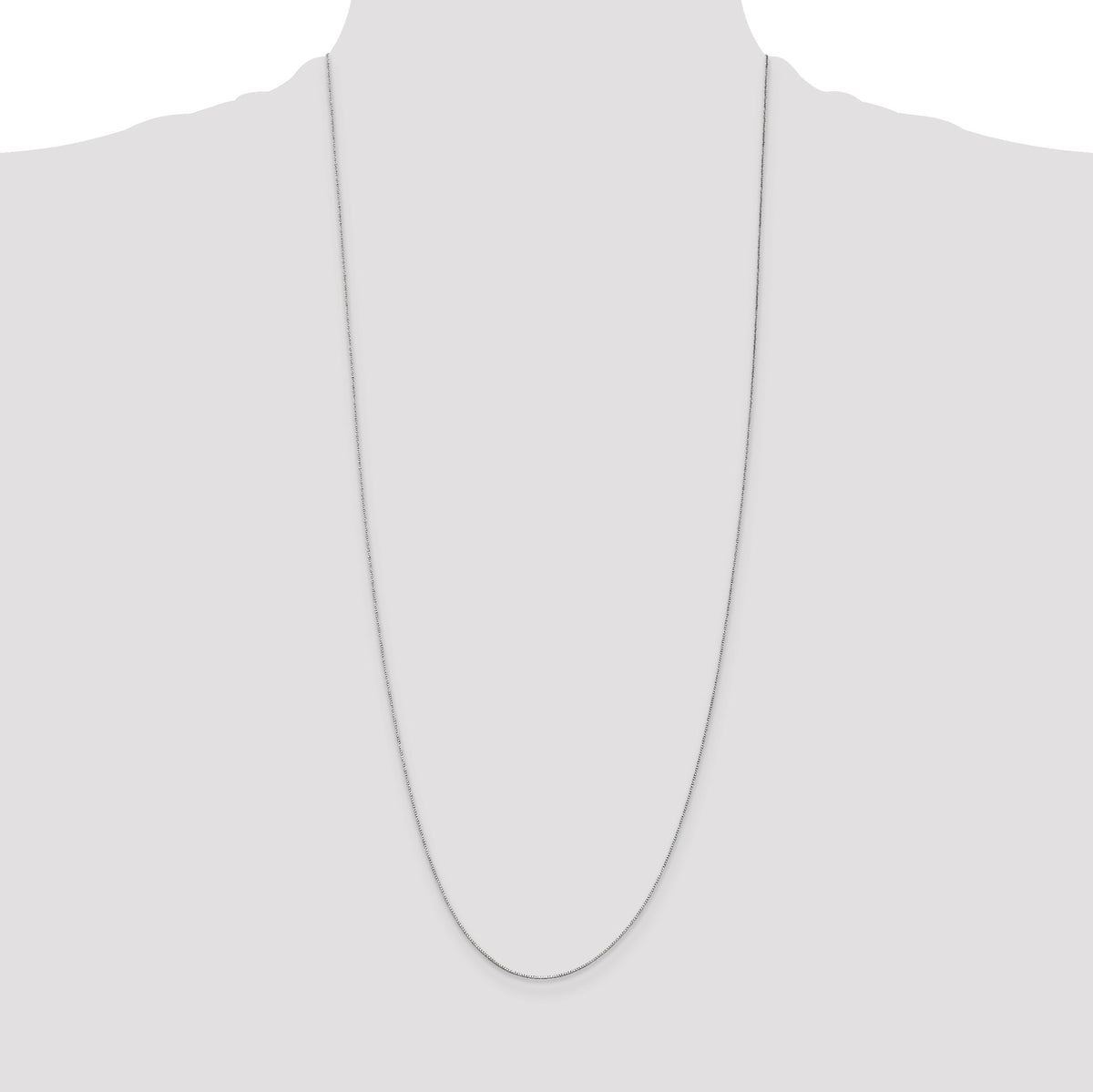 14k White Gold .5mm Box with Spring Ring Clasp Chain-WLB040-30