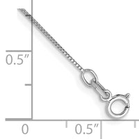 14k White Gold .5mm Box with Spring Ring Clasp Chain Anklet-WLB040-10