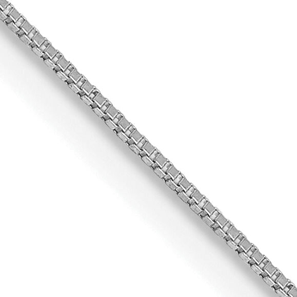 14k White Gold .5mm Box with Spring Ring Clasp Chain-WLB040-13
