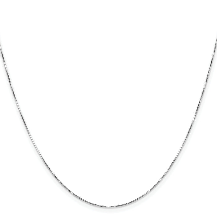 14k White Gold .5mm Box with Lobster Clasp Chain-WLB040L-26