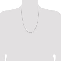 14k White Gold .5mm Box with Lobster Clasp Chain-WLB040L-24