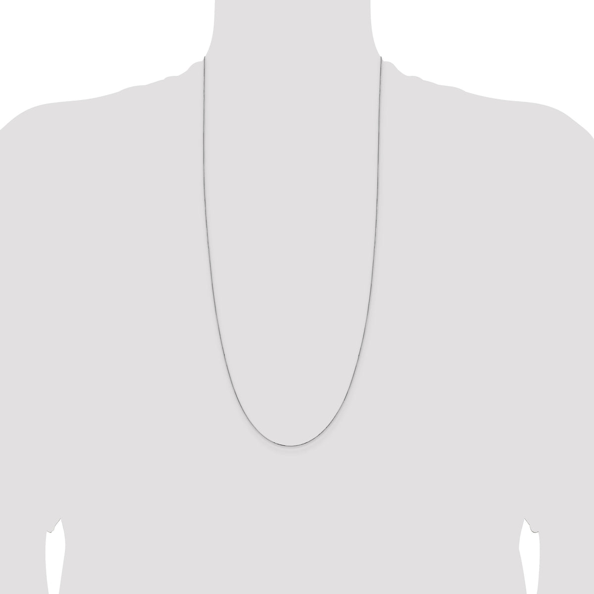 14k White Gold .5mm Box with Lobster Clasp Chain-WLB040L-30