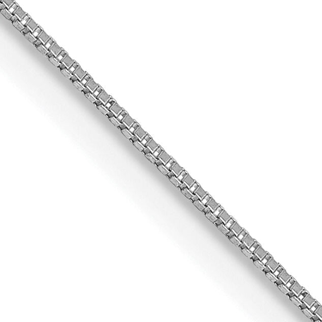 14k White Gold .5mm Box with Lobster Clasp Chain-WLB040L-30