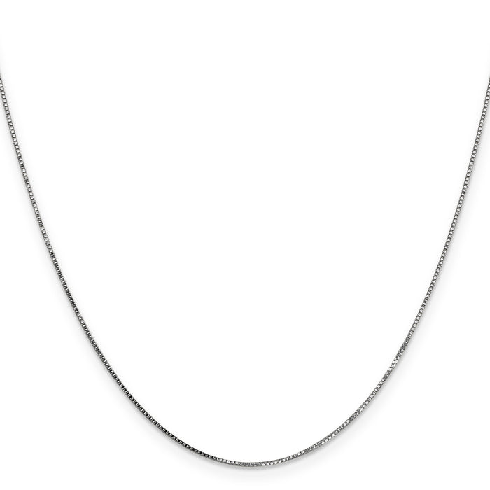 14k White Gold .7mm Box with Spring Ring Clasp Chain-WLB050-20